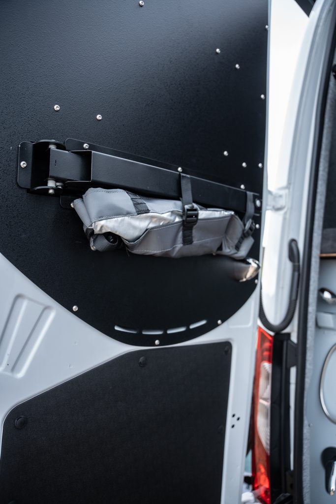 Our Custom built shower cubicle made specifically for MxM Mercedes Sprinter Van Conversions are high quality conversions built in Cape Town, South Africa. Live the Van Life with our Sprinter Van camping Conversions.