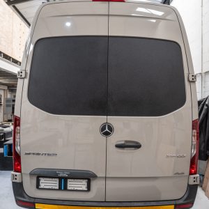 Raptor Coating Rear Door for Sprinter Van | South Africa | MxM Vans Cape Town